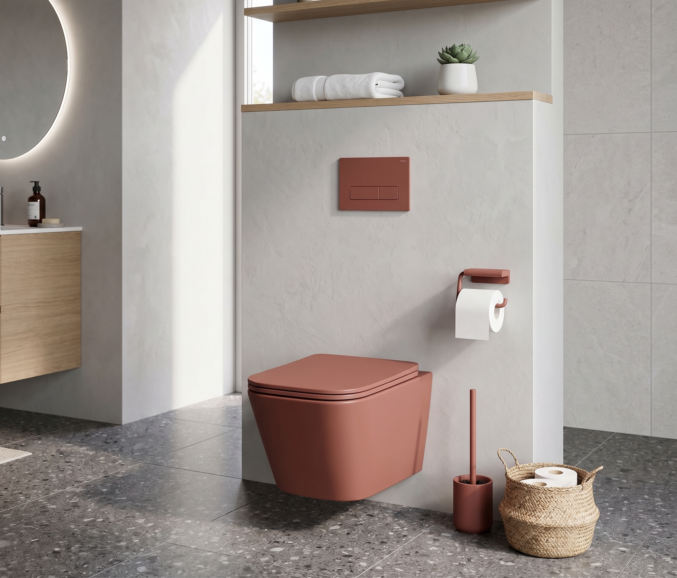 Matte Color Wall Hang Luxury Commode – WHT-B2