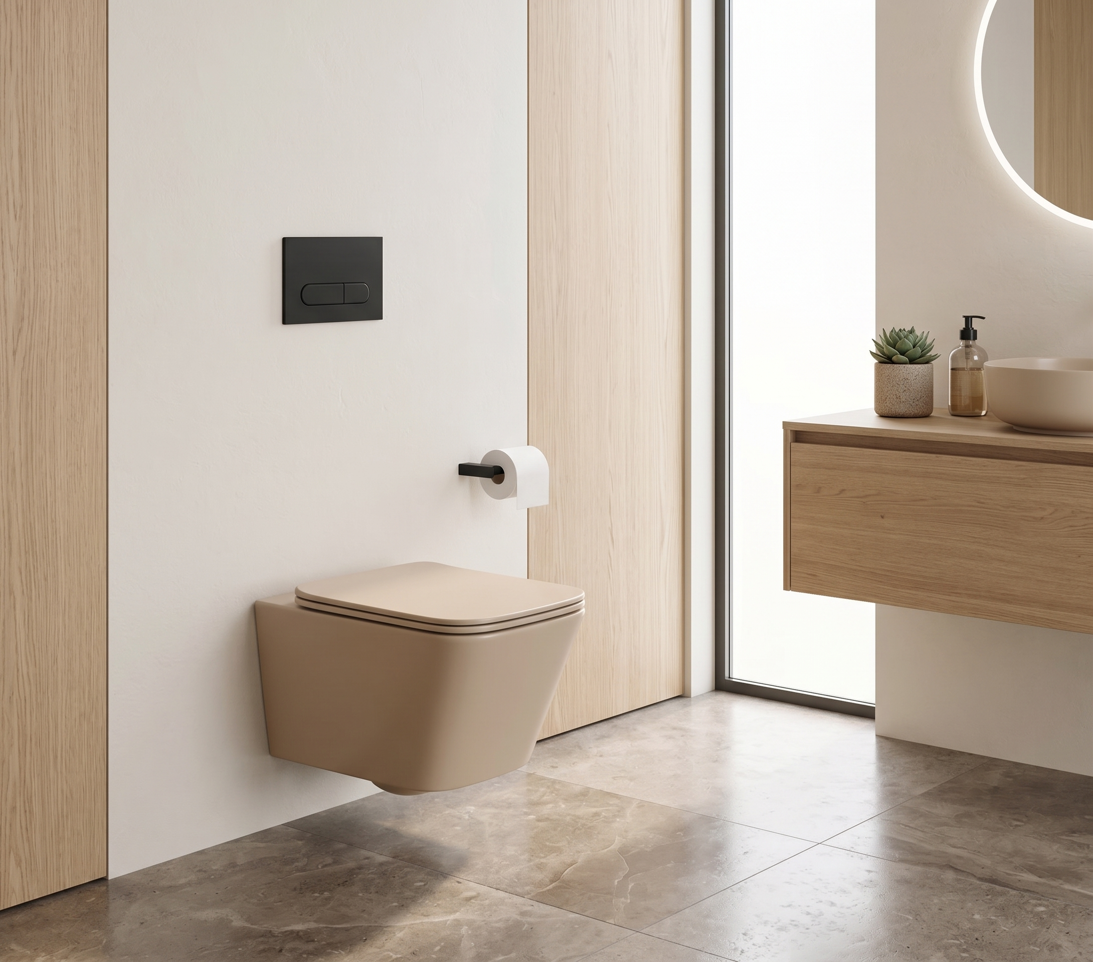 Matte Color Wall Hang Luxury Commode – WHT-B2
