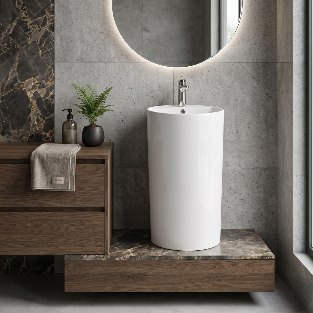White Premium One Piece Wash Basin – PWBB-02