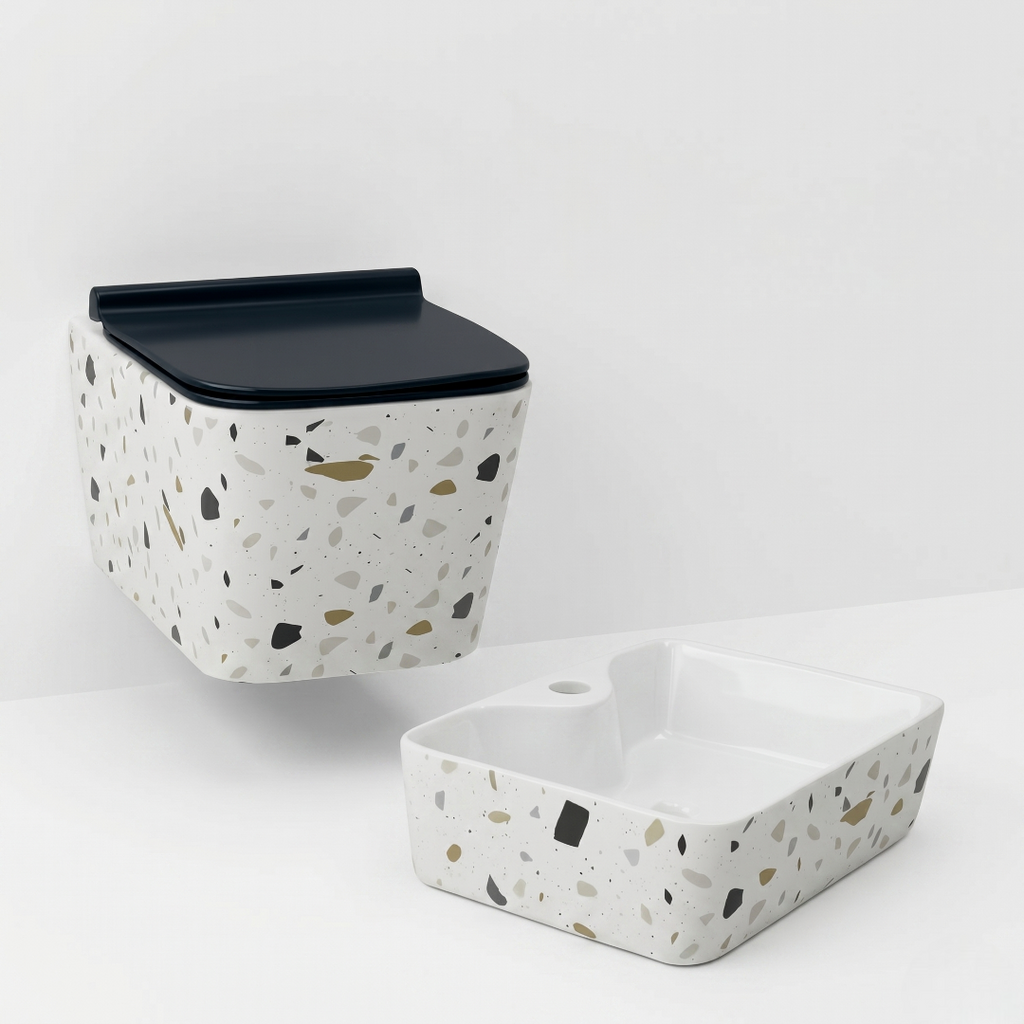 Mosaic White Art Wall Hang Luxury Commode – WHT-SE1