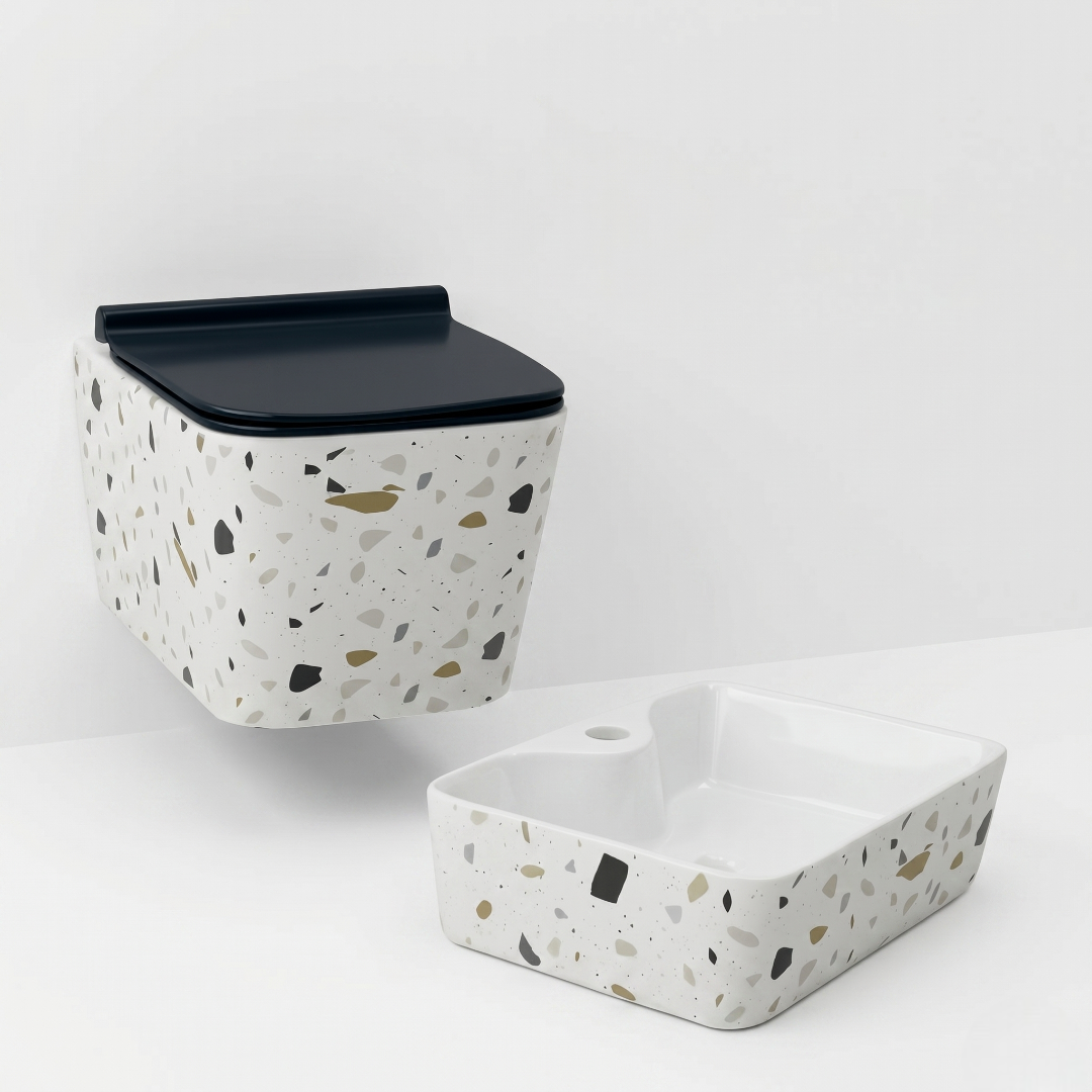 Mosaic White Art Wall Hang Luxury Commode – WHT-SE1