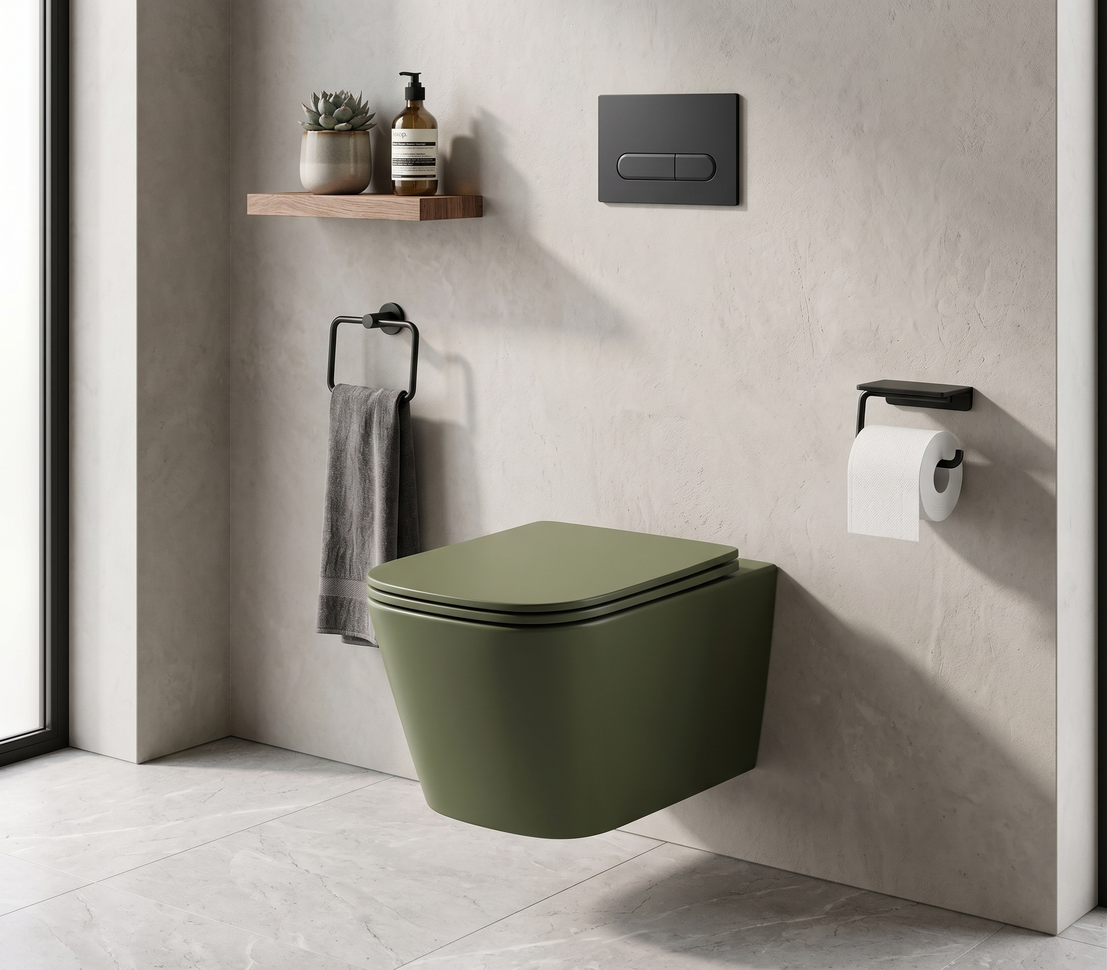 Matte Color Wall Hang Luxury Commode – WHT-B2