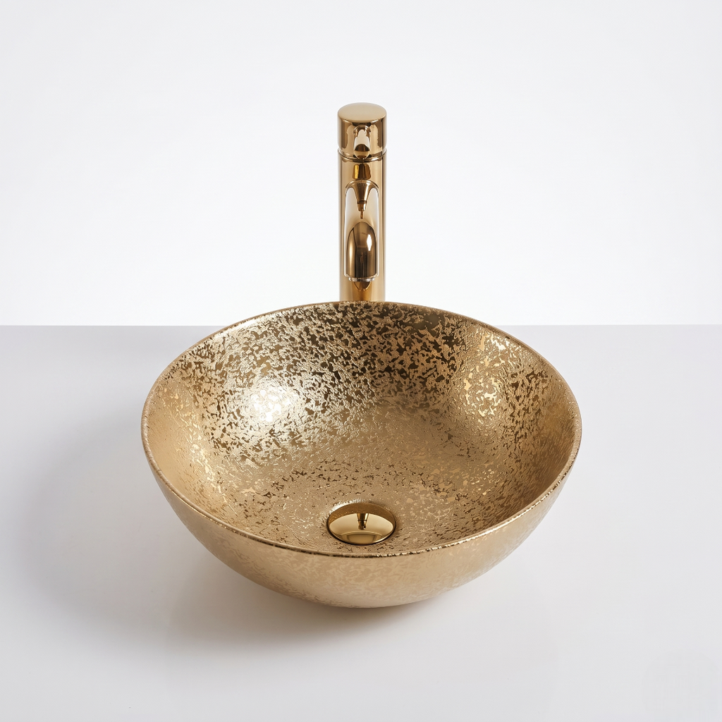 Textured Gold Art Luxury Vanity Bowl – ABWBMIX02