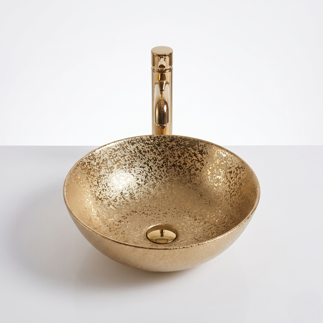 Textured Gold Art Luxury Vanity Bowl – ABWBMIX02