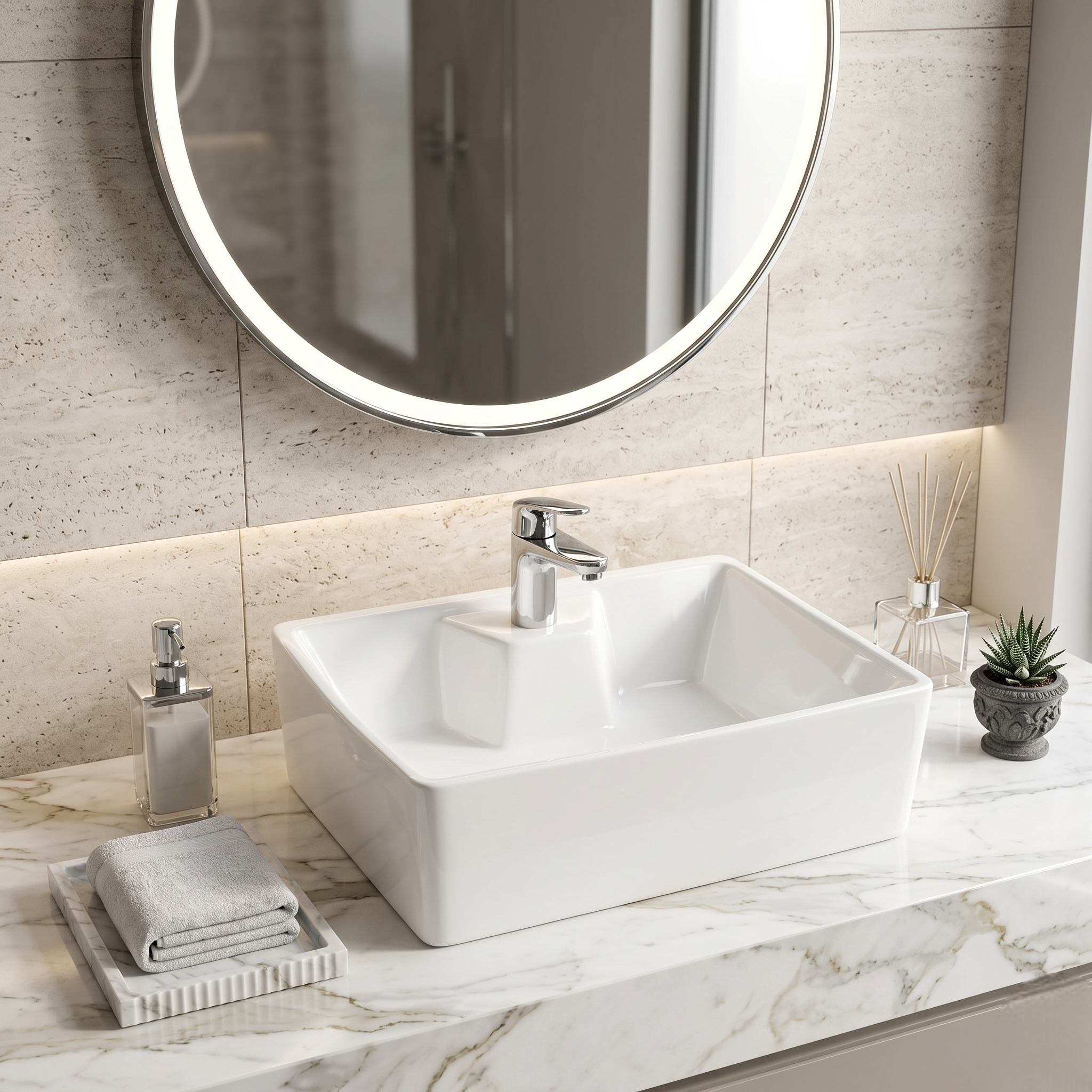 White Luxury Vanity Bowl – VT-001