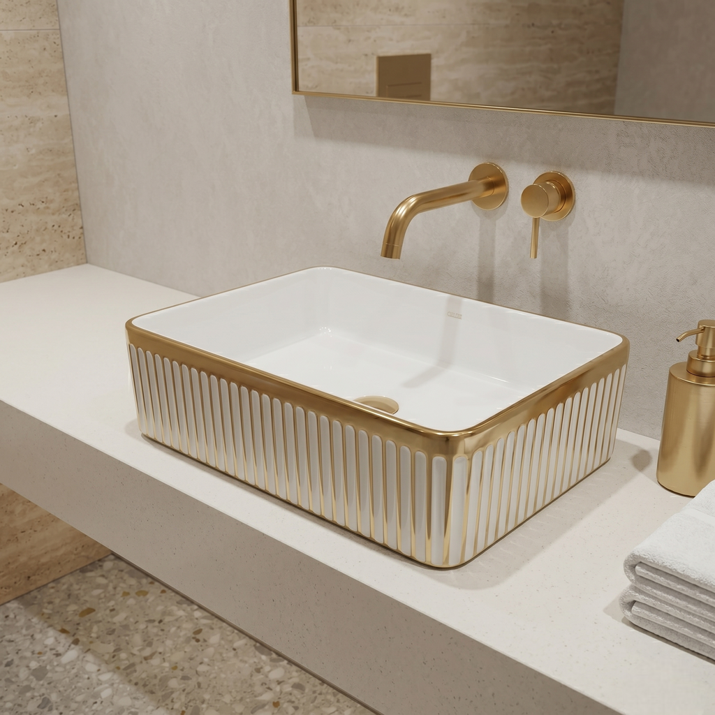 White Gold Luxury Art Wall Hang Commode – WHT-SE10