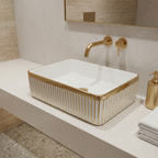 White Gold Luxury Art Wall Hang Commode – WHT-SE10