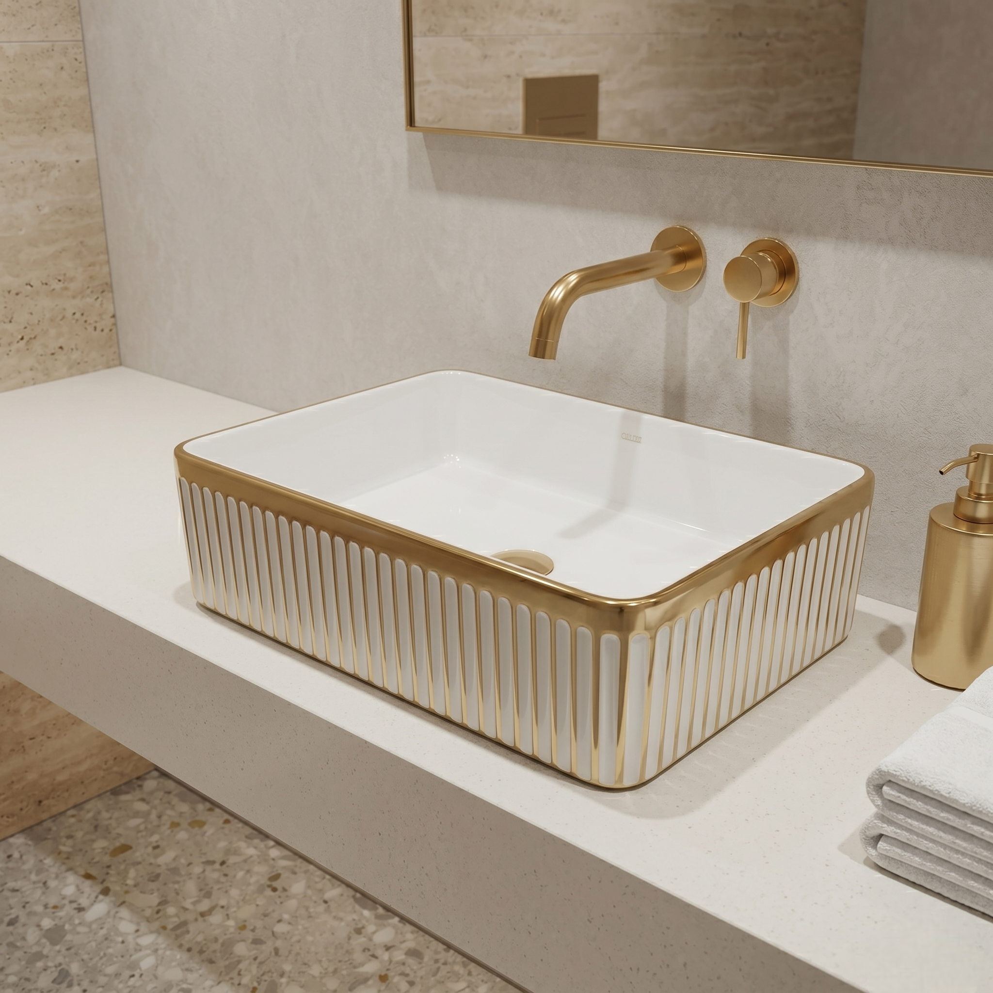 White Gold Luxury Art Wall Hang Commode – WHT-SE10