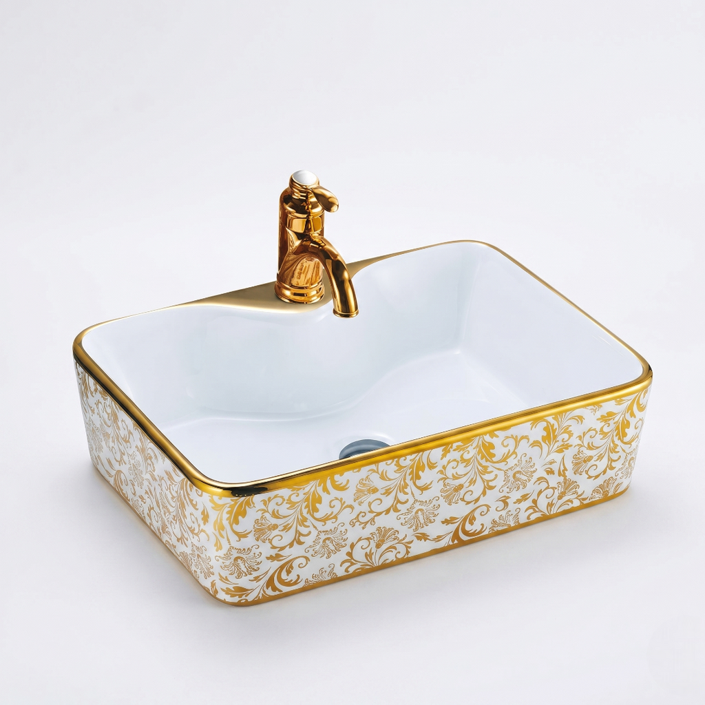 White Gold Floral Art Vanity Bowl – FLORAL