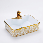 White Gold Floral Art Vanity Bowl – FLORAL