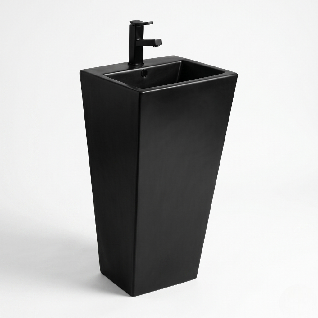Matt Black Premium One Piece Wash Basin – PWBB-01
