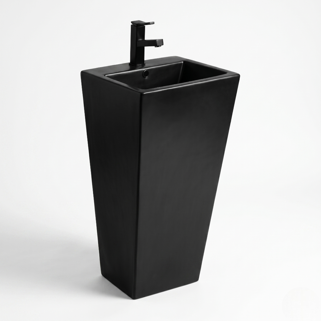 Matt Black Premium One Piece Wash Basin – PWBB-01