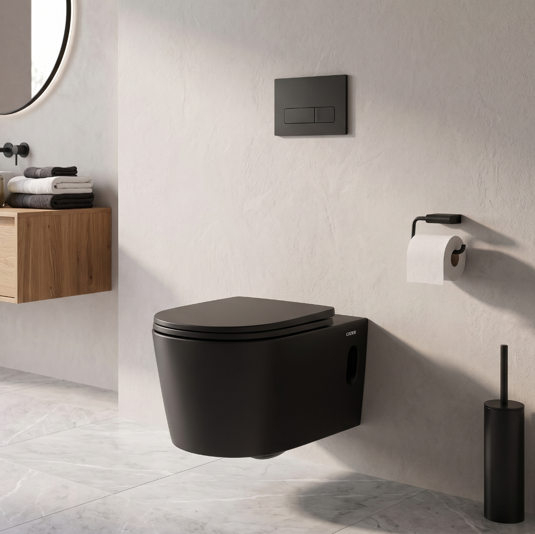Matte Black Wall Hang Luxury Commode – RC2471