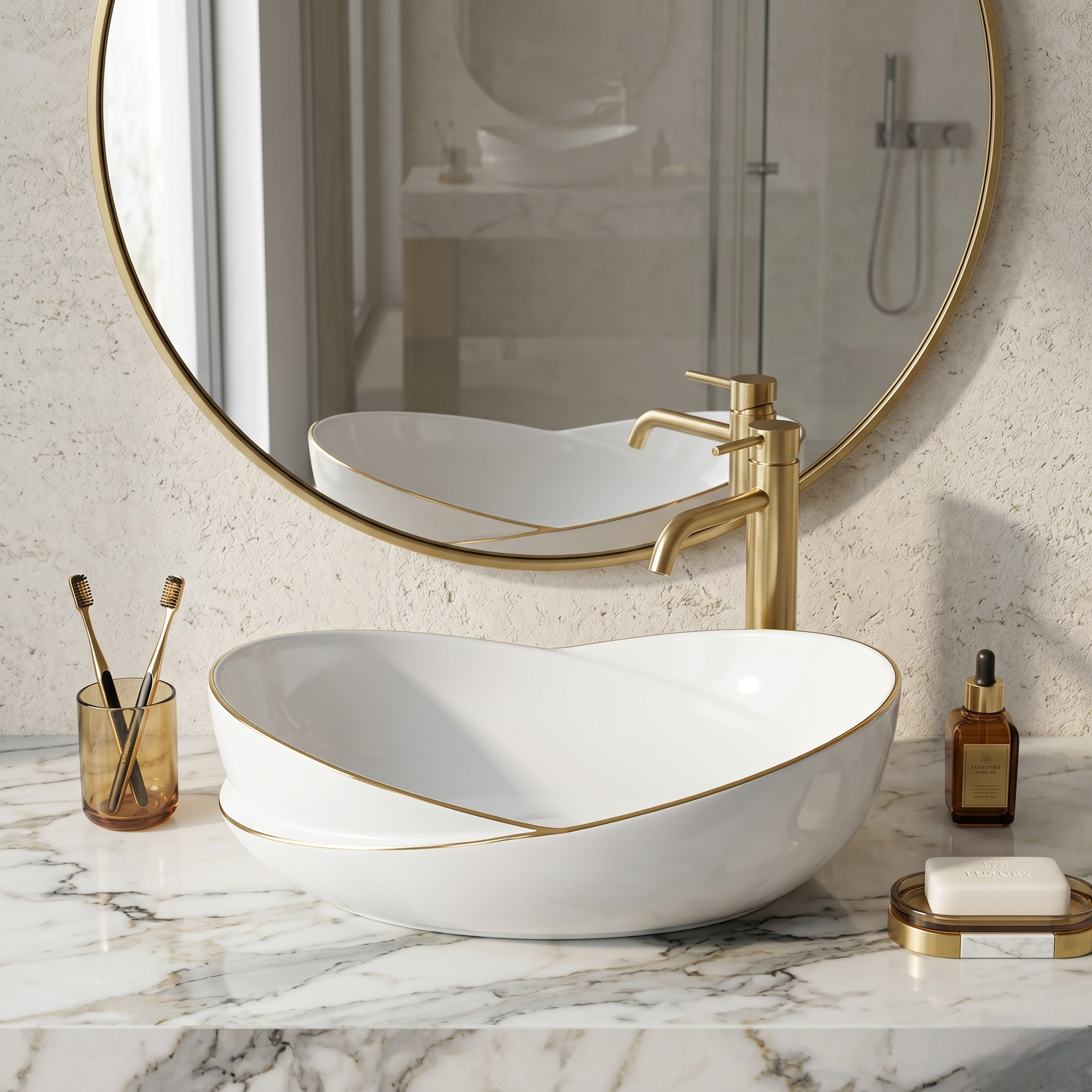 White Gold Art Luxury Vanity Bowl – WBK02