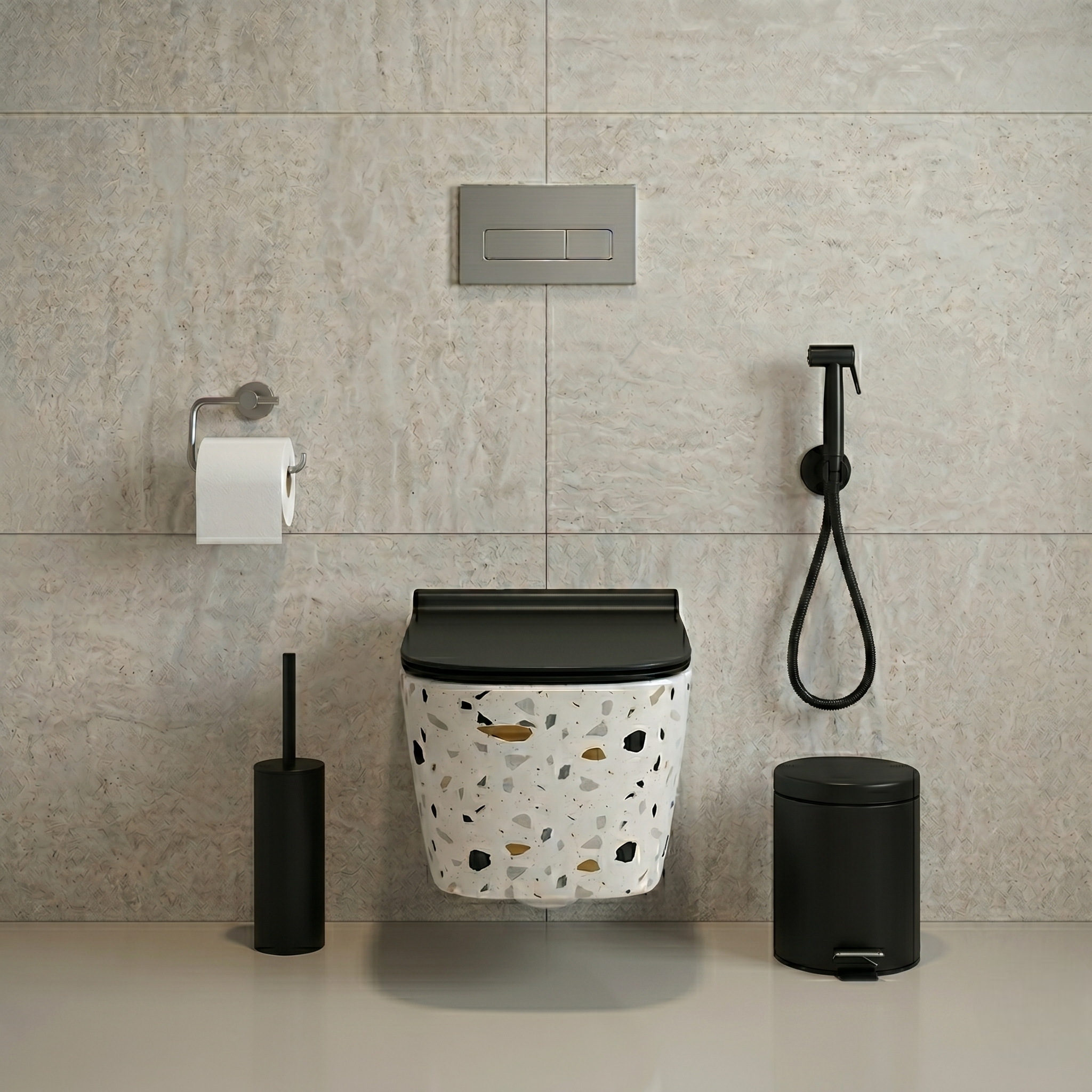 Mosaic White Art Wall Hang Luxury Commode – WHT-SE1