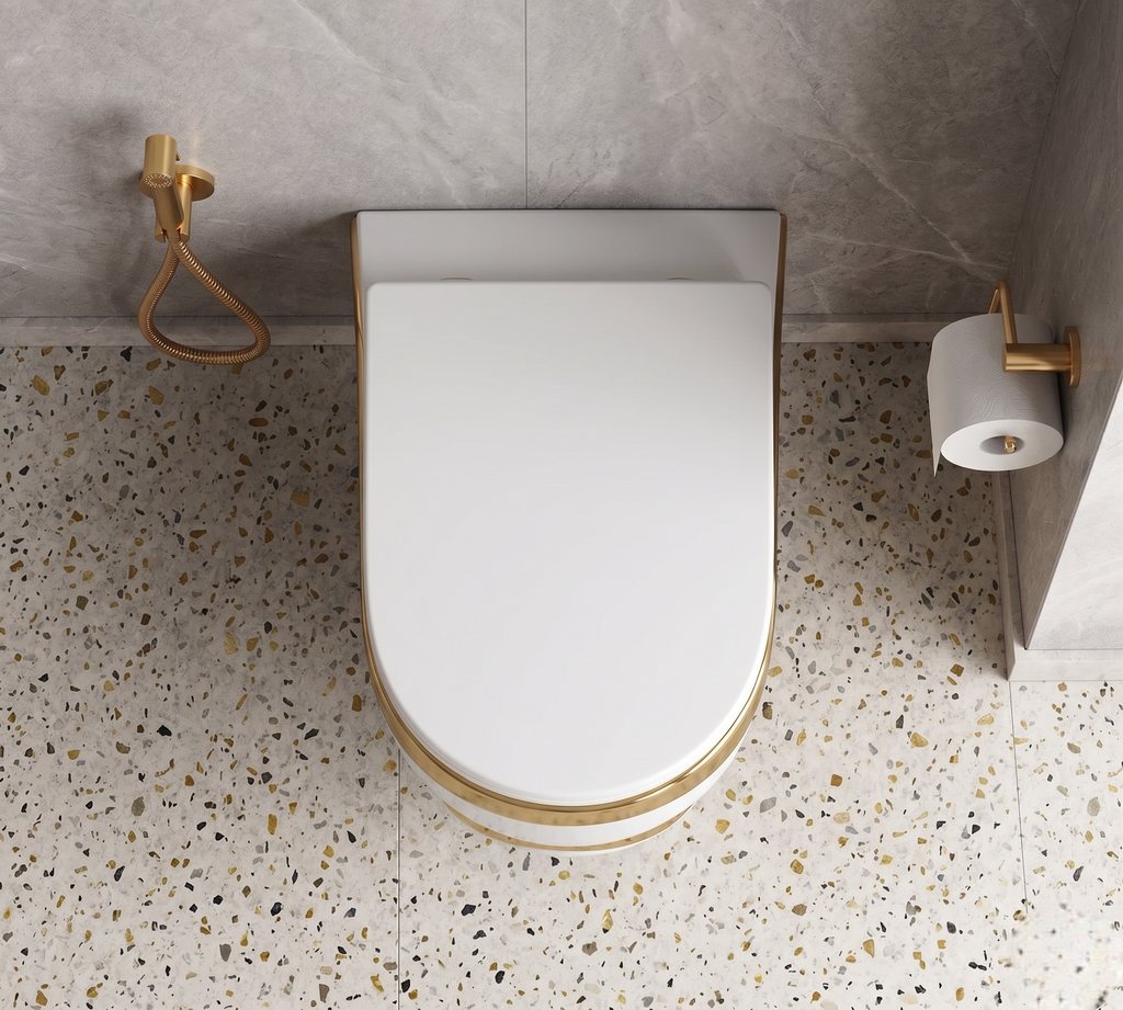 White Gold Art Wall Hang Luxury Commode – WHT-SE03