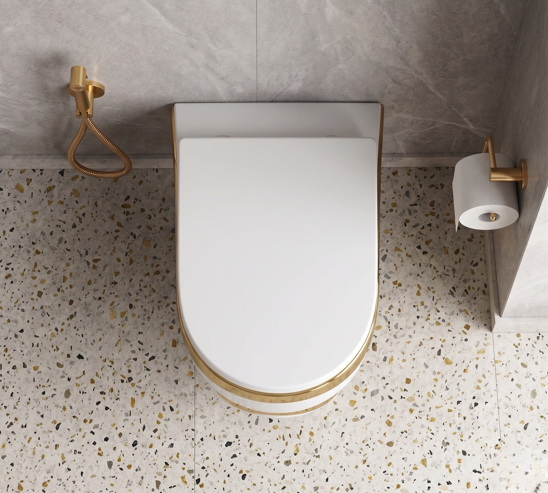 White Gold Art Wall Hang Luxury Commode – WHT-SE03