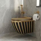 Black Gold Luxury Art Wall Hang Commode – WHT-SE12