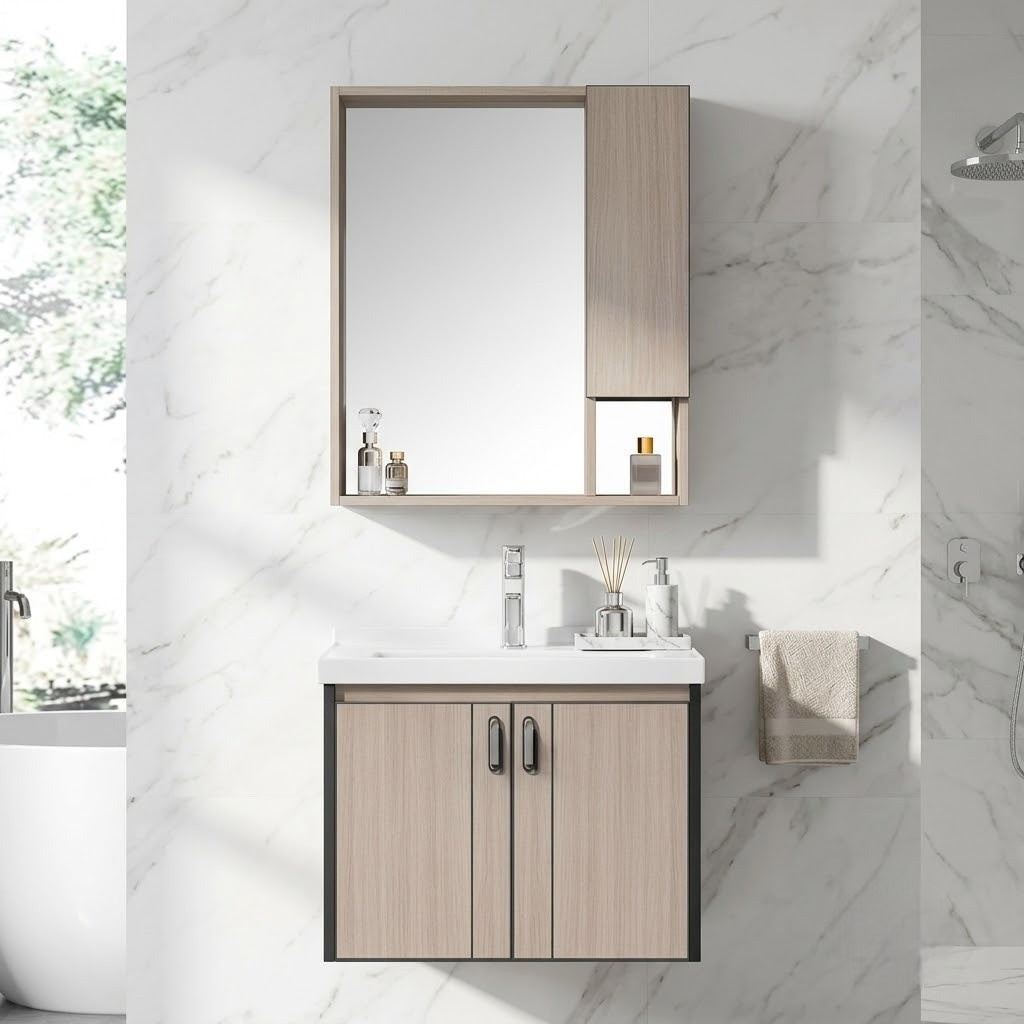 Wooden Texture Premium PVC Cabinet Vanity – 24×20 Inches